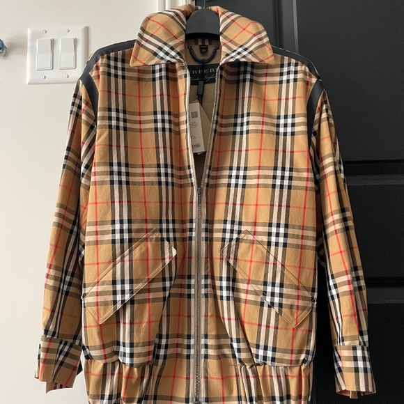 EMT 500 Burberry Check Gabardine Harrington Jacket - Picture 9 of 9